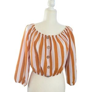Riley & James Woman’s Size Large.  Burnt Orange and White Top.